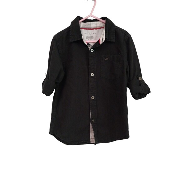Calvin Klein boys black button down top - Picture 1 of 3